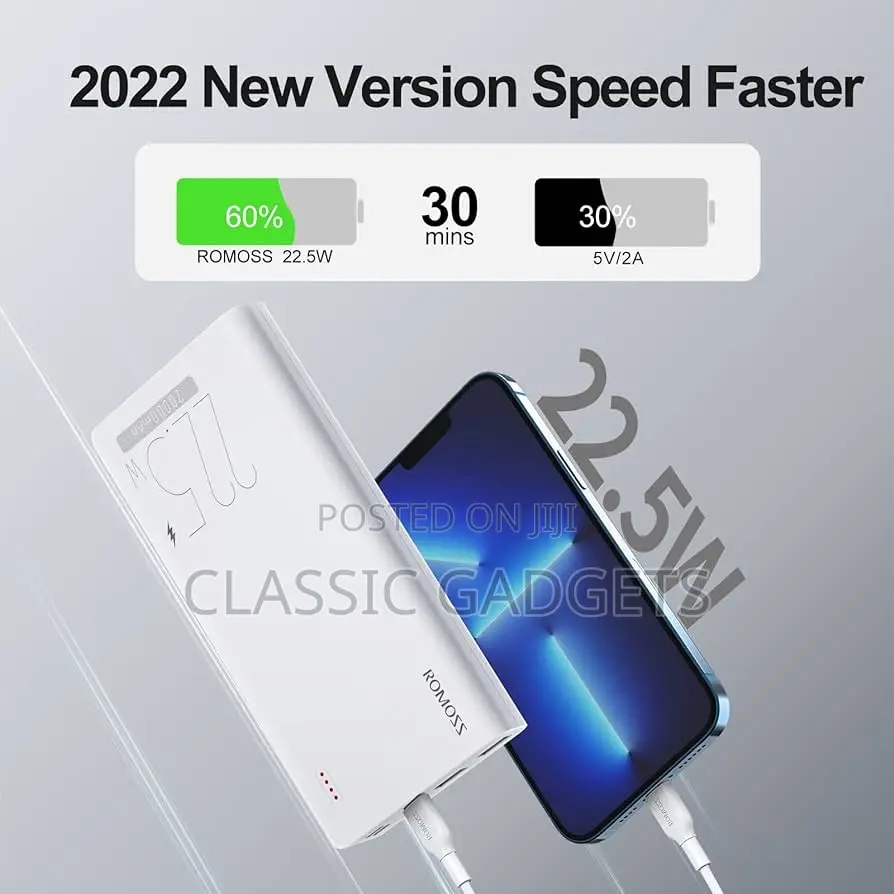 Romoss 30000mah Sense8f 22.5W USB C Pd20w Power Bank