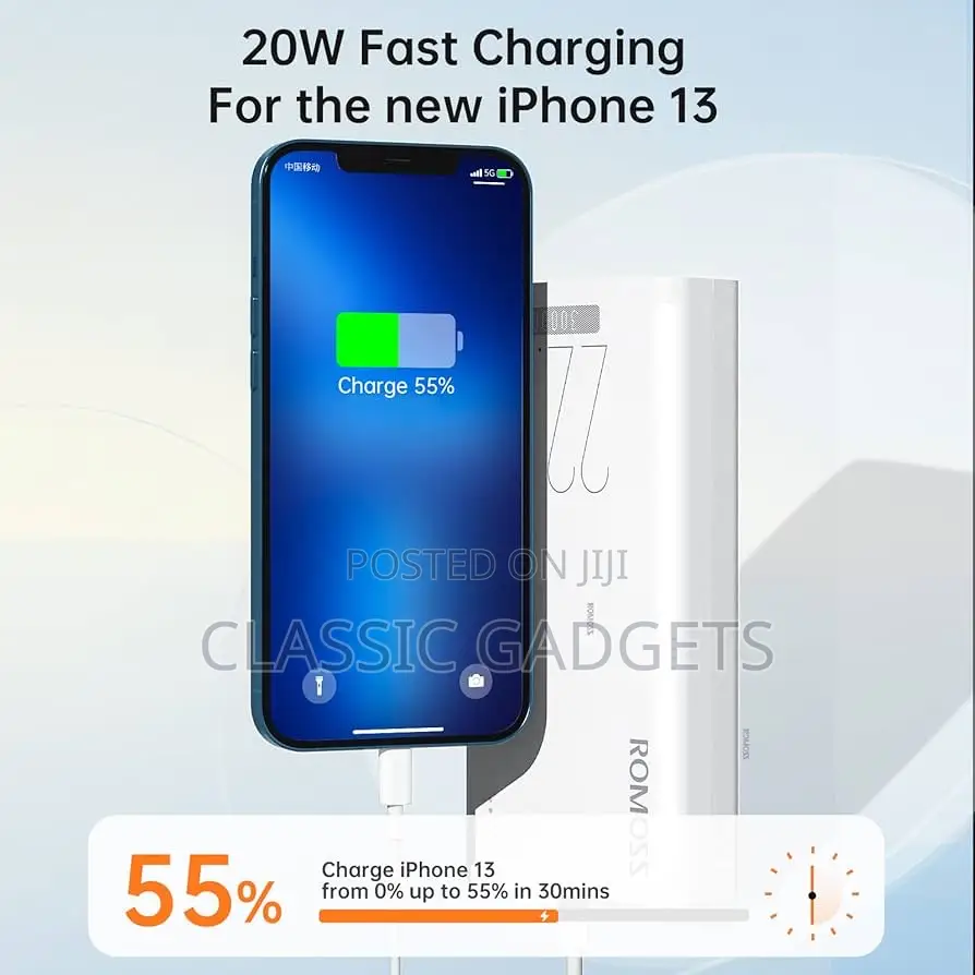 Romoss 30000mah Sense8f 22.5W USB C Pd20w Power Bank