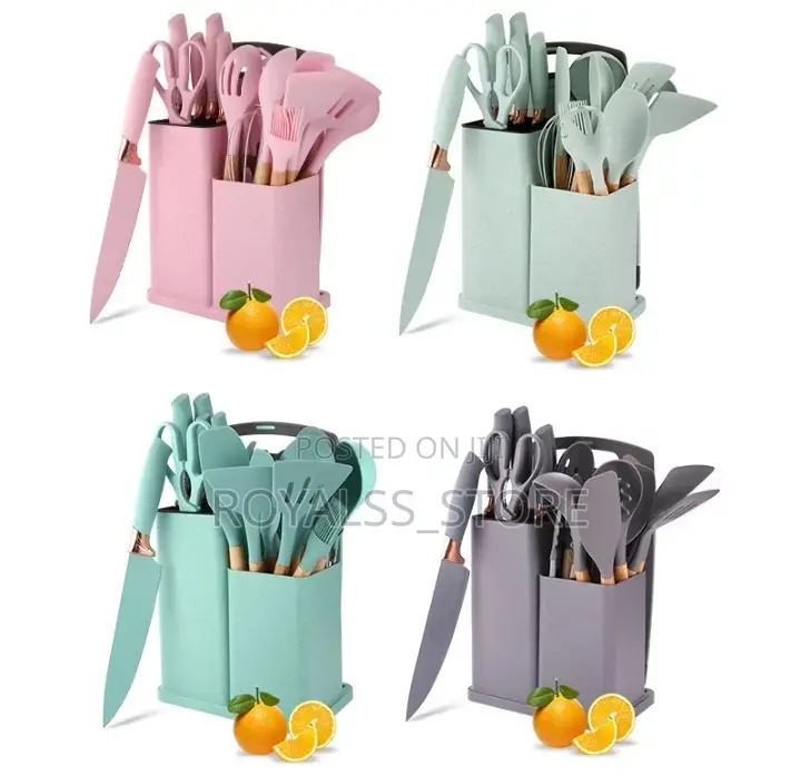 19pcs Heat Resistance Silicone Kitchen Spoon and Knife Set