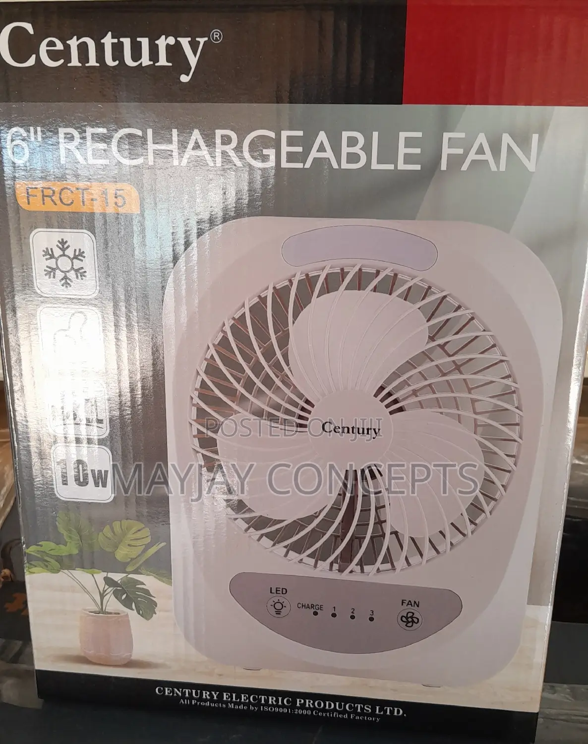 6inches Century Ac/Dc Rechargeable Table Fan-Supports Solar
