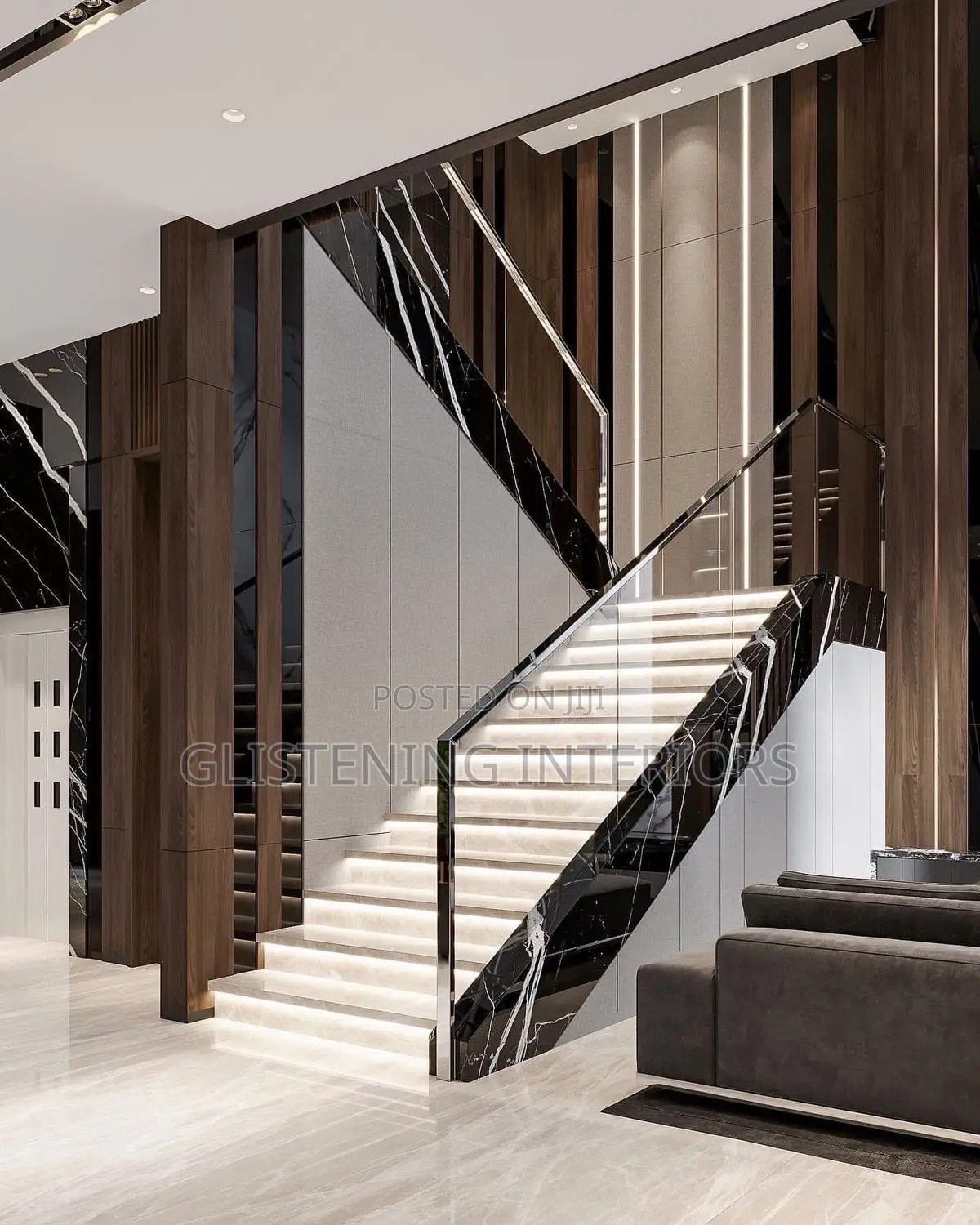 10mm Tempered Glass Staircase With a U Channel