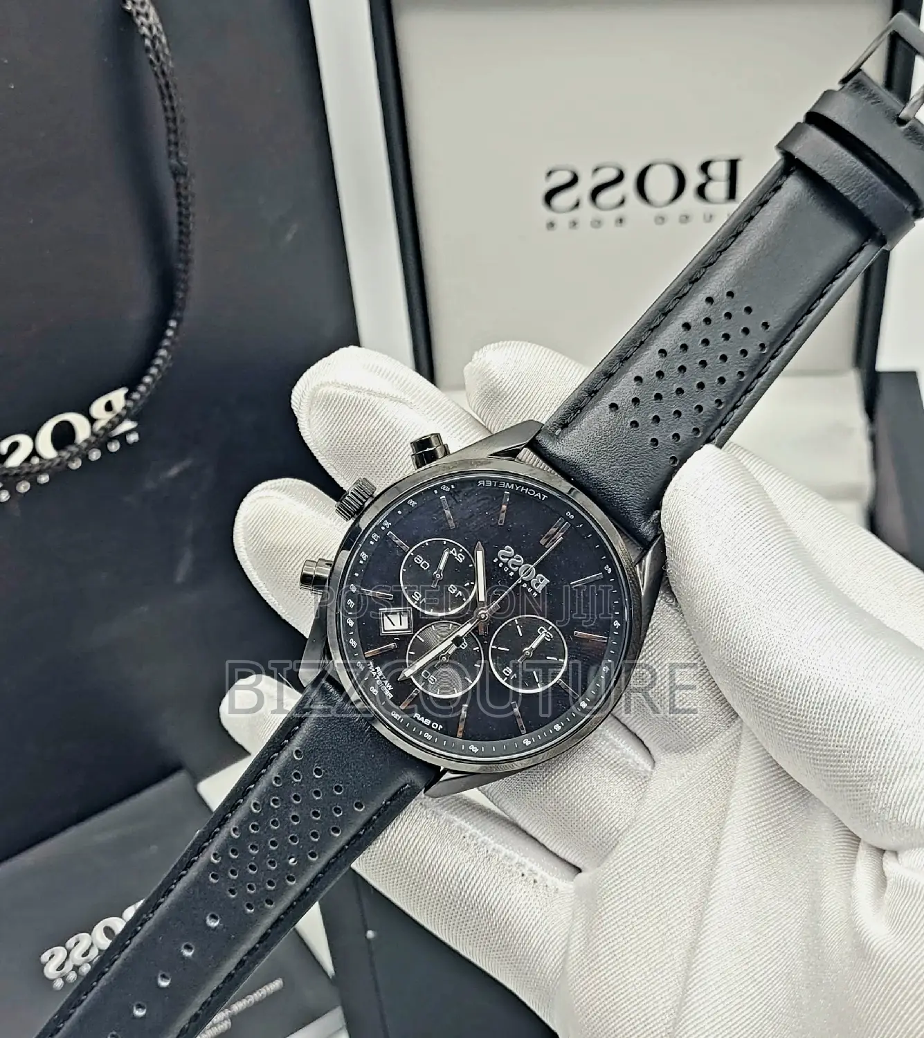 Original BOSS Leather Strap Watch Available in Store