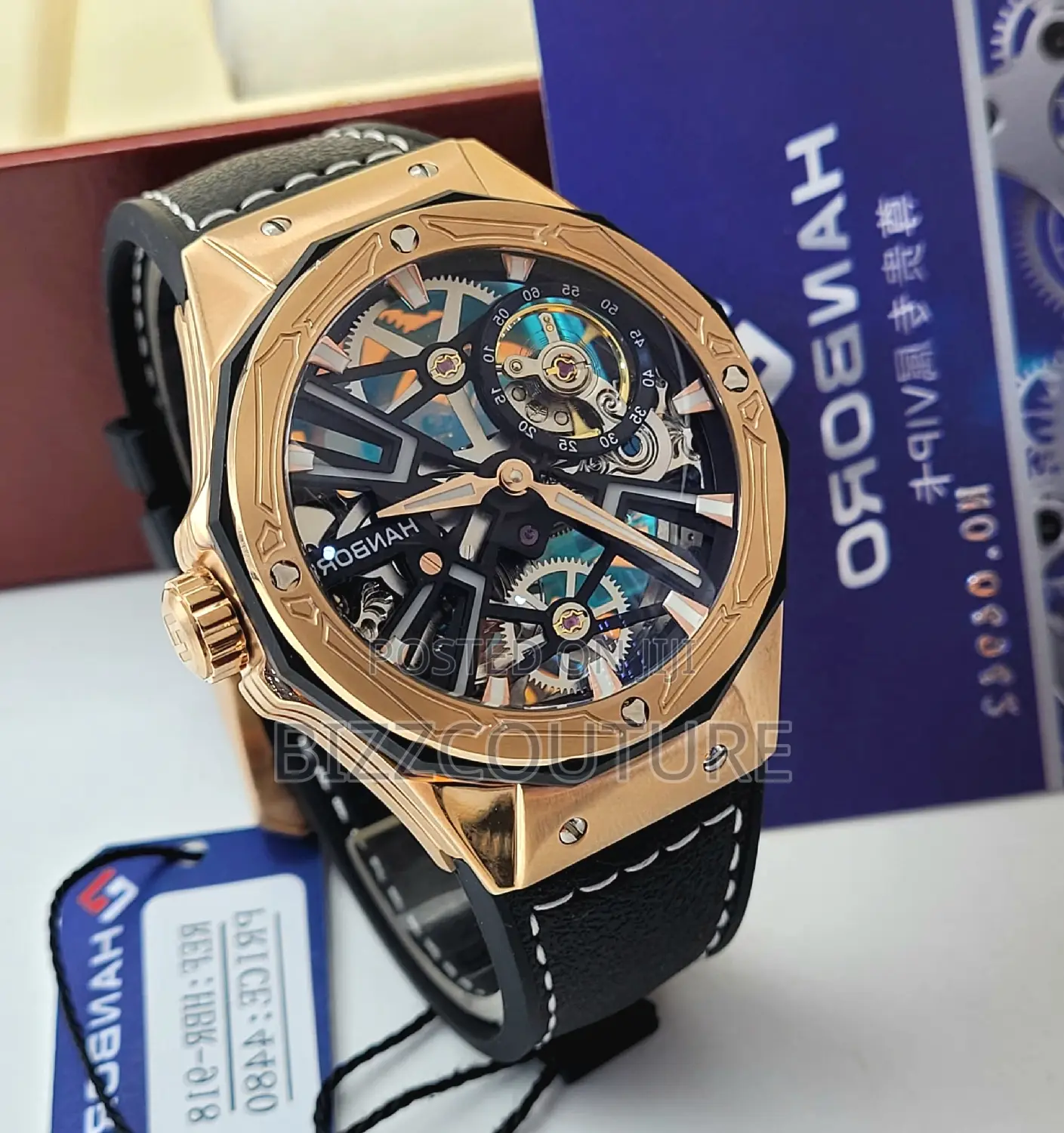 Original HANBORO Leather Strap Watch Available in Store