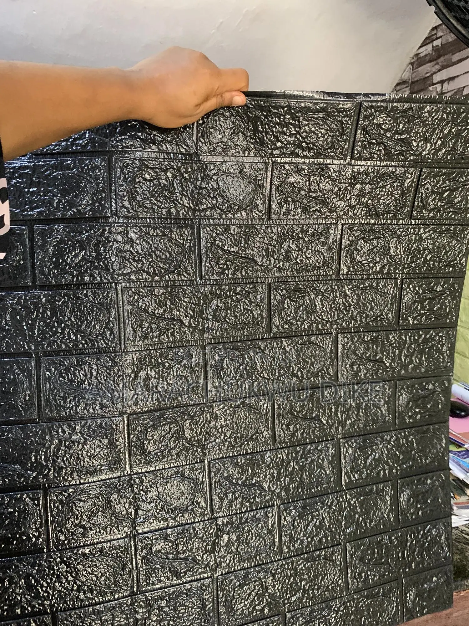 Quality Foam Design Wallpaper Sticker (Black Color)