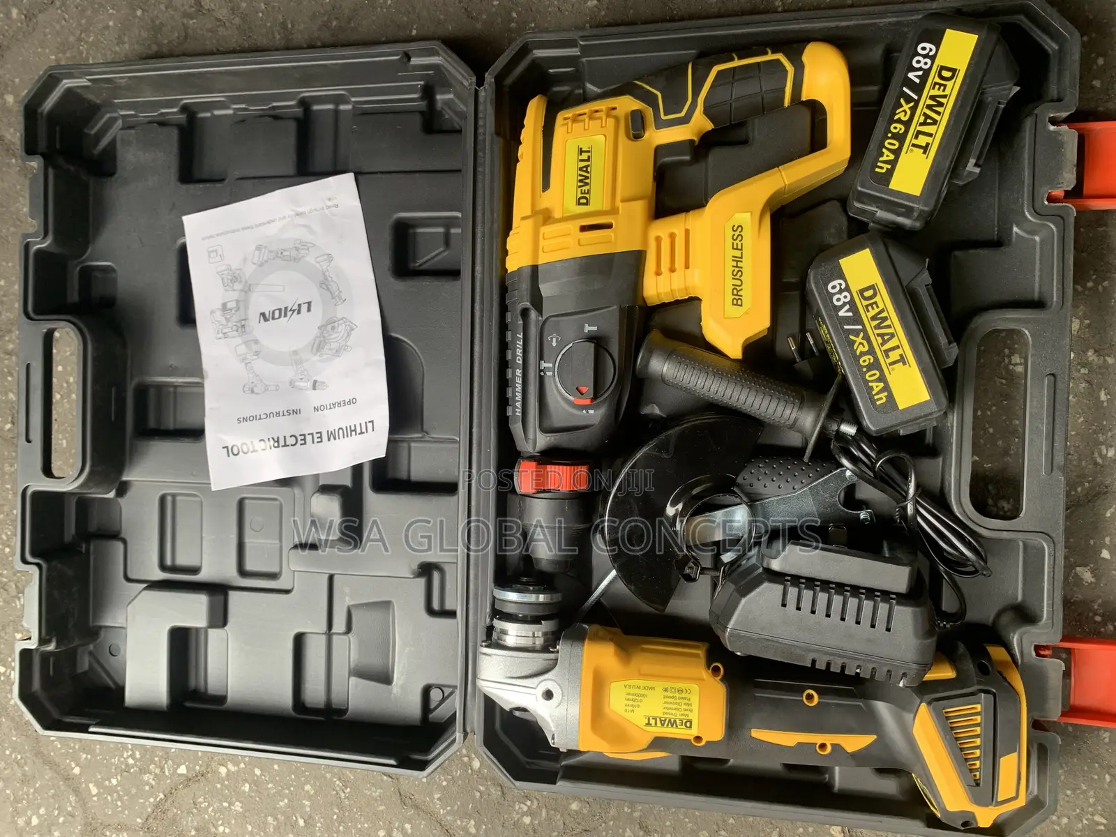 2in1 68 Volts Angle Grinder Hammer Drill