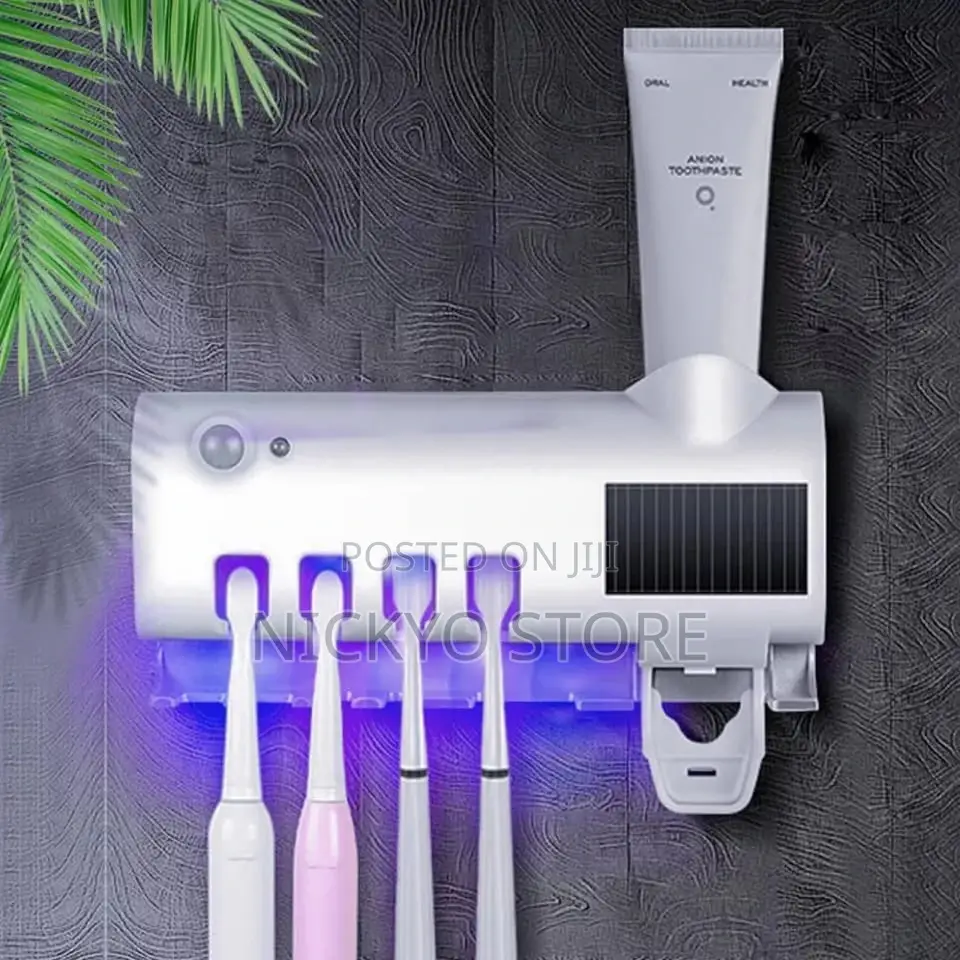 Solar Rechargeable Toothbrush Sterilizer Dispenser Holder