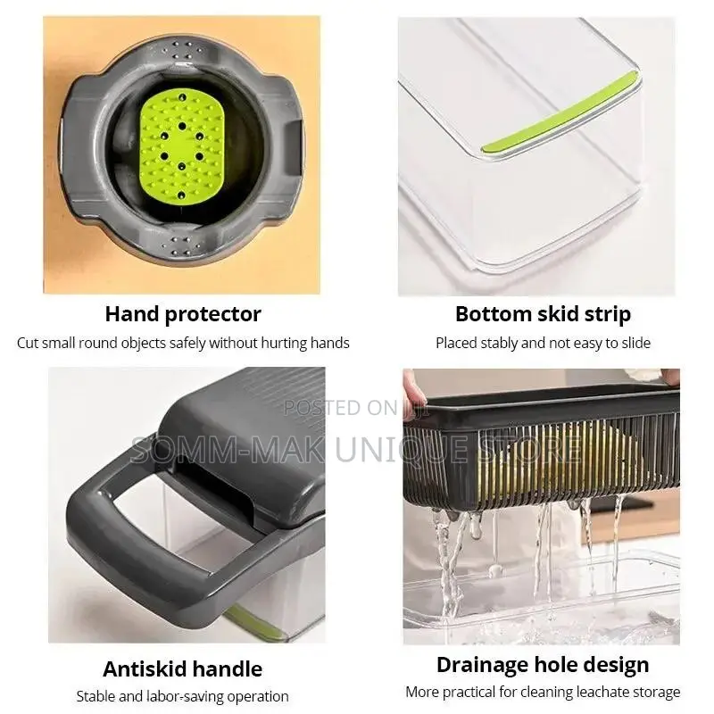 Vegetable Dicer and Slicer With Multiple Shapes