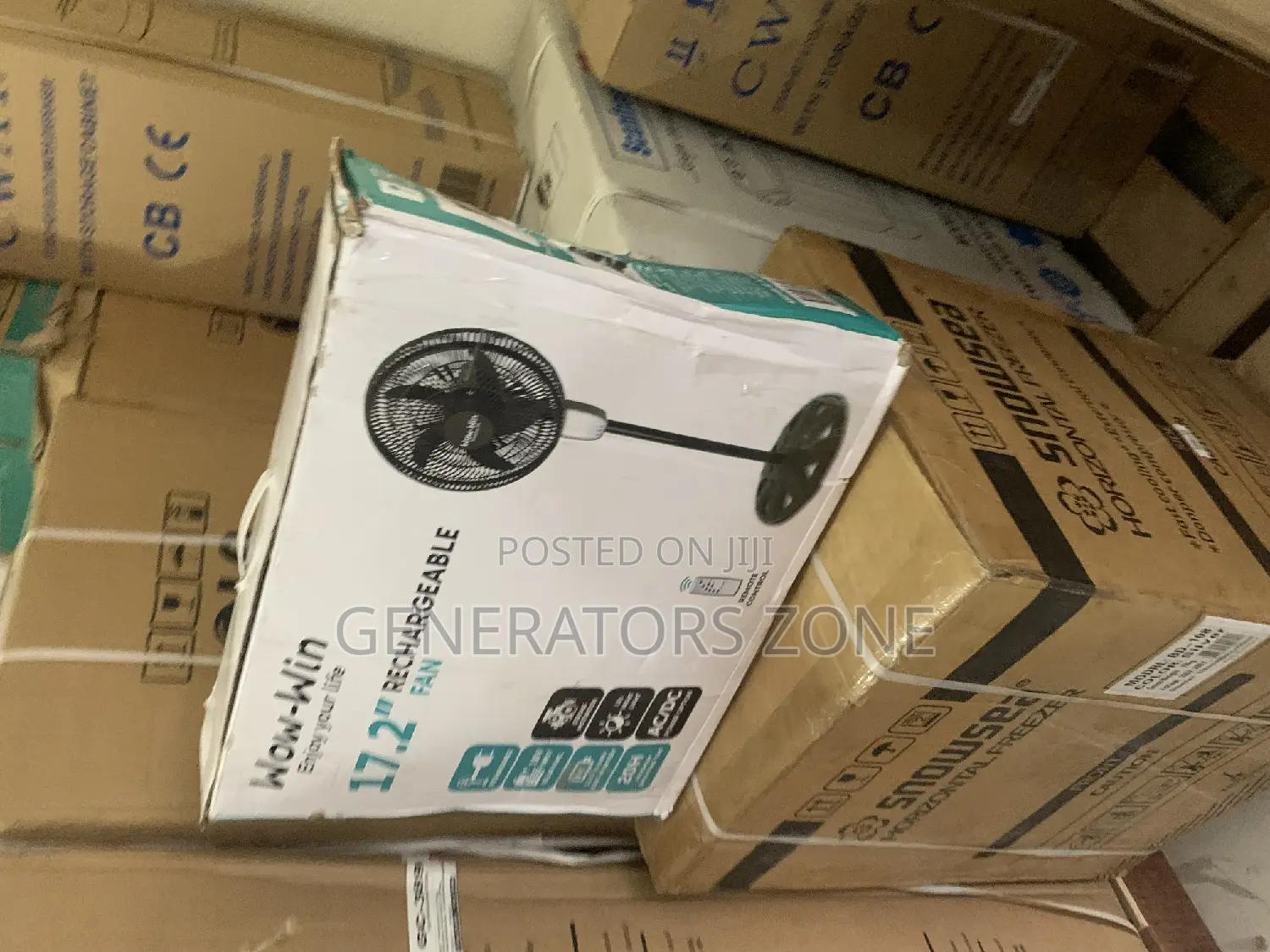 Wow-Win 17.2inch Solar Rechargeable Standing Fan+20hrs Work