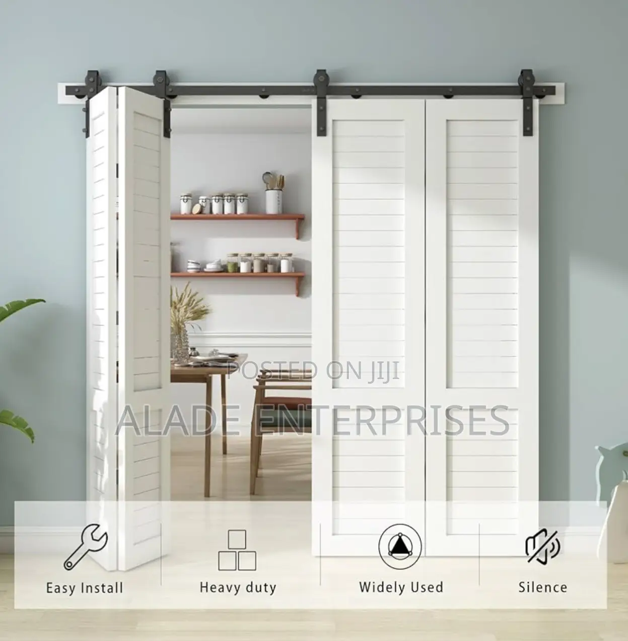 Folding Barn Door Hardware Kit Heavy Duty Track Roller