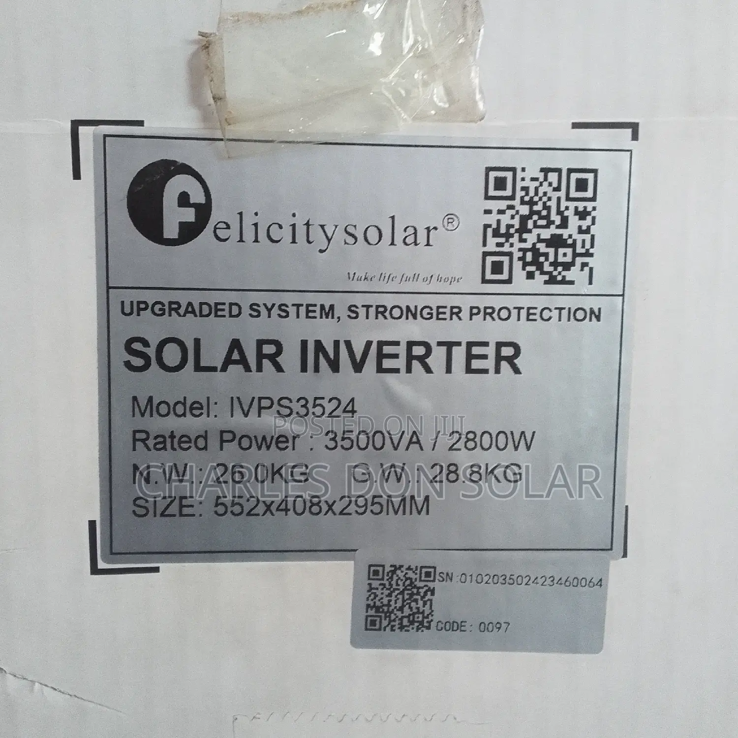 Felicity Inverter 3.5kva 24v