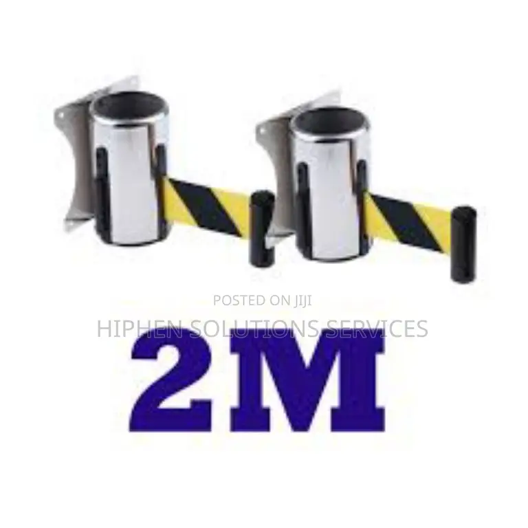 5M Wall Mounted Retractable Red Security Belt Rope Barrier