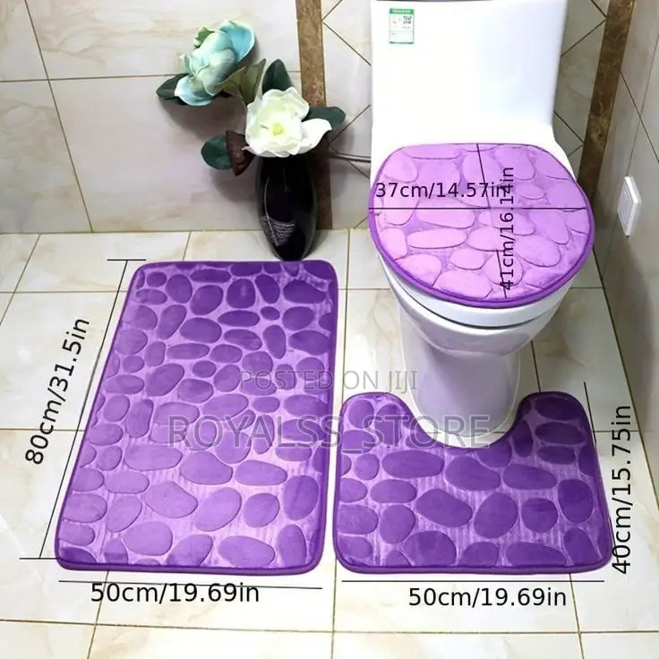 3in1 Micro Fiber Toilet Set+ Bath Mat+Seat Cover
