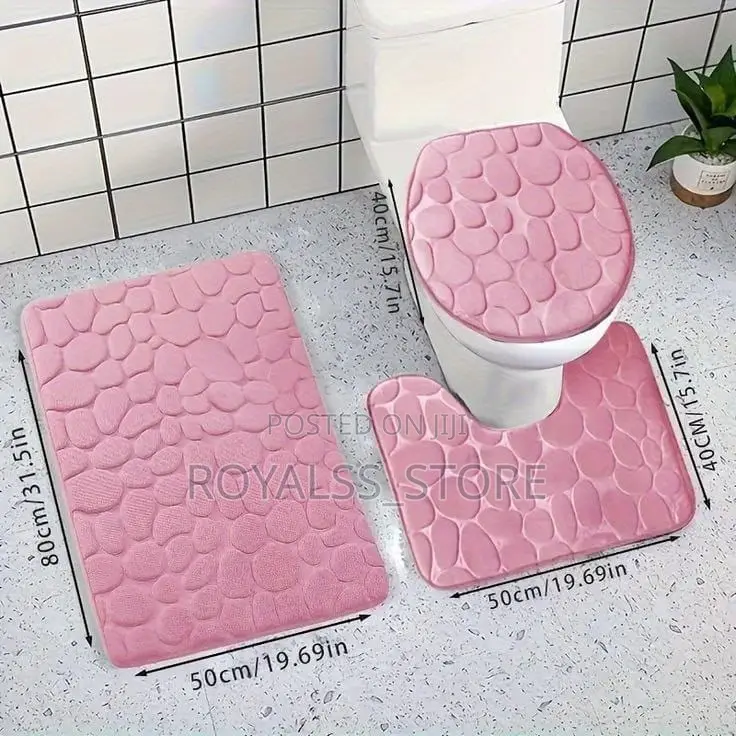 3in1 Micro Fiber Toilet Set+ Bath Mat+Seat Cover