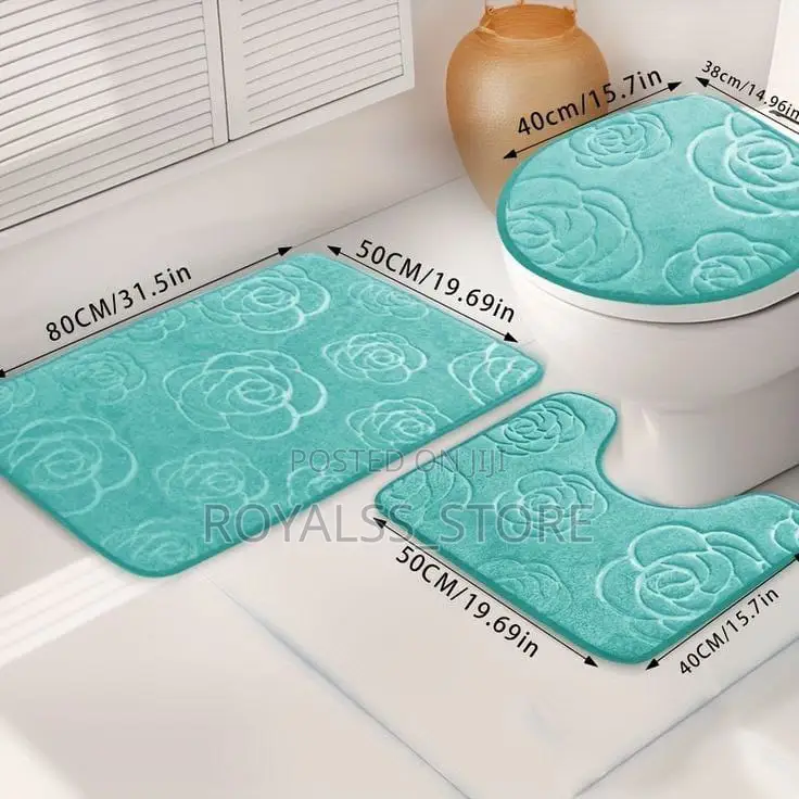 3in1 Micro Fiber Toilet Set+ Bath Mat+Seat Cover