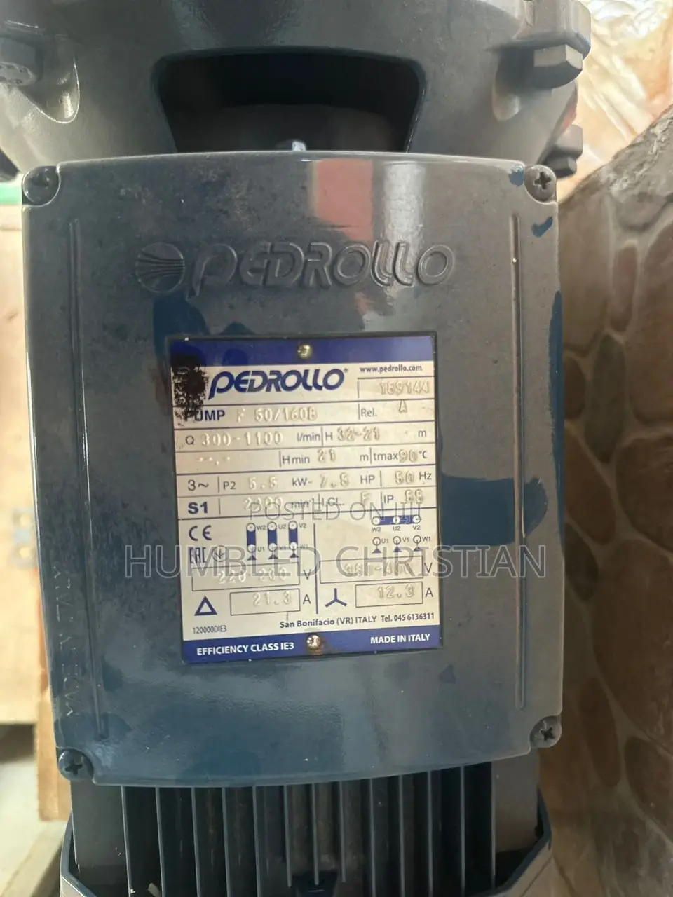 7.5hp Pedrollo Centrifugal Pump With 3phase