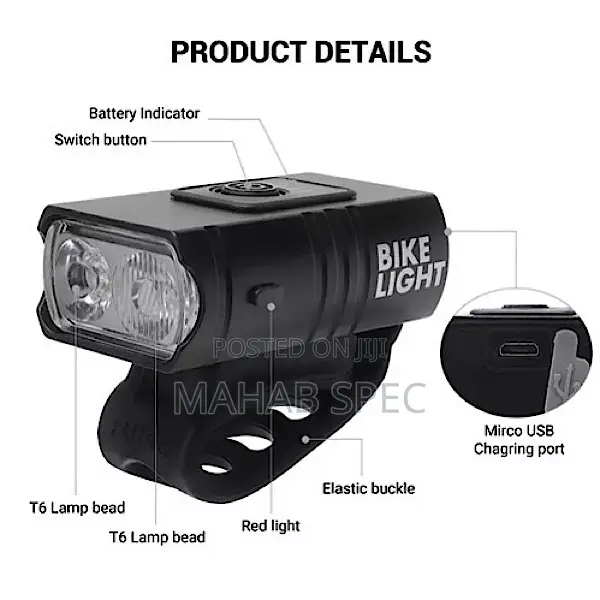 1000 Lumen Rechargeable USB Bicycle Headlight and Taillight