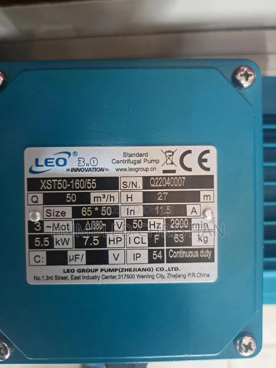 7.5hp Leo Centrifugal Surface Pump