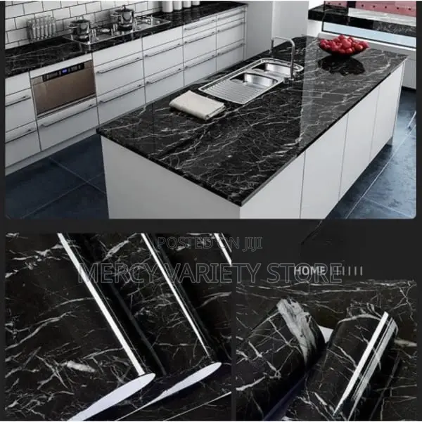Marble Vinyl Waterproof Wallpaper For Kitchen - 5M