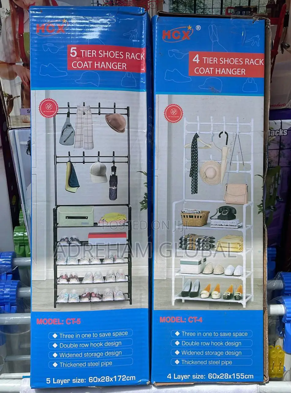 5layers Shoe and Hat Rack With Thickened Steel Pipe