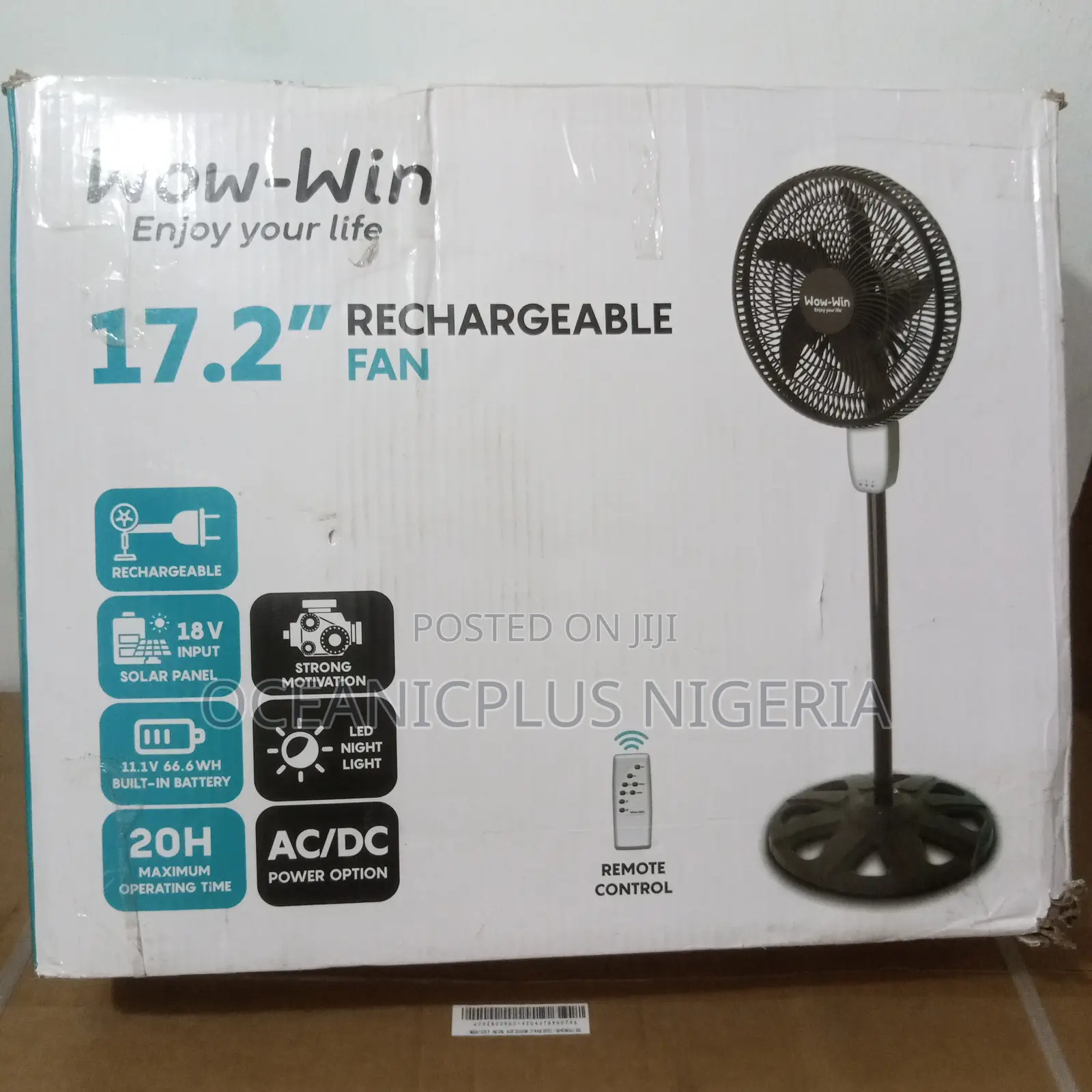 High Demand Wow-win 17.2 Inches Rechargeable Fan