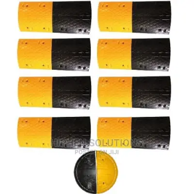 8m Rubber Traffic Speed Breaker Bump Hump With End Caps