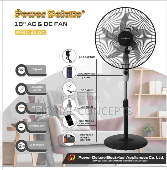 Powerdeluxe 18" AC/DC Standing Fan