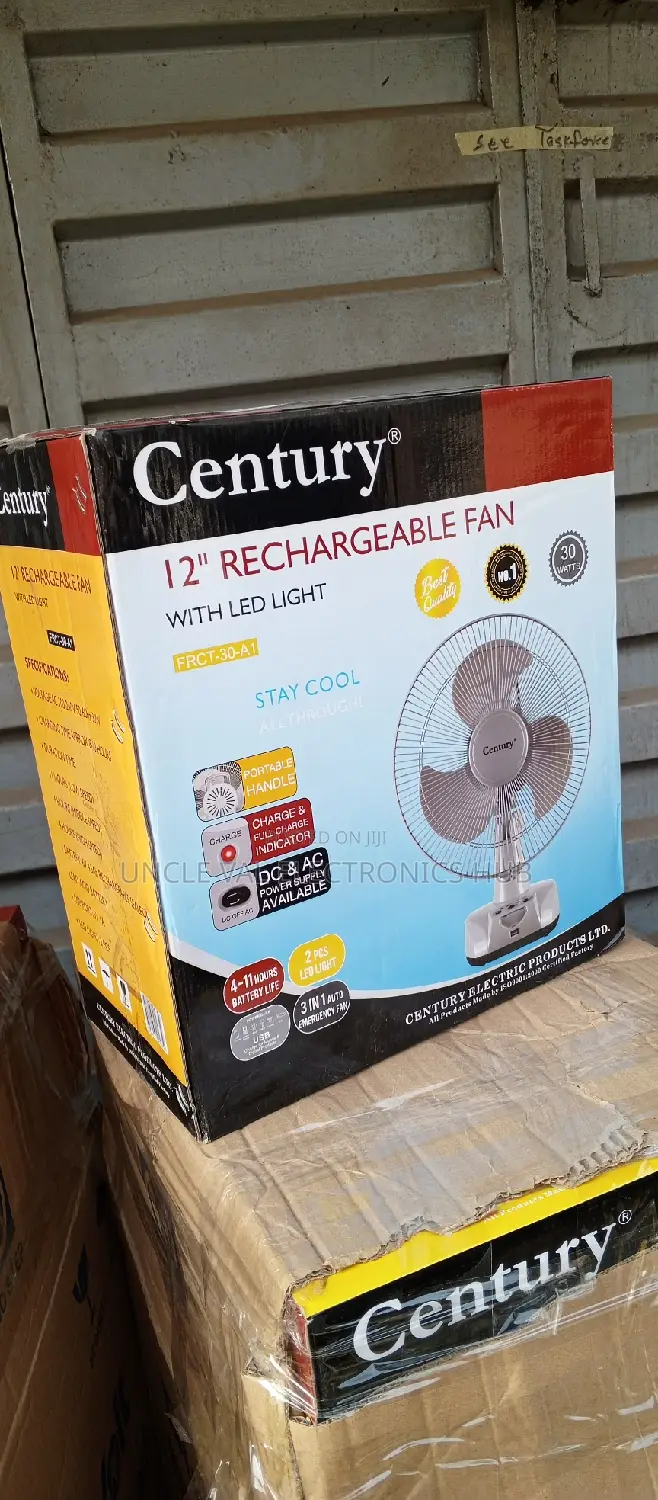 Century 12" Rechargeable Table Fan