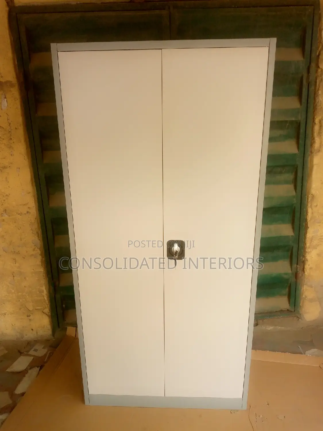 Metal Wardrobe/Bookshelf Full Height With Safe