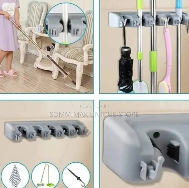 Multi-Function Wall Mounted Mop/Broom Storage Rack Holder
