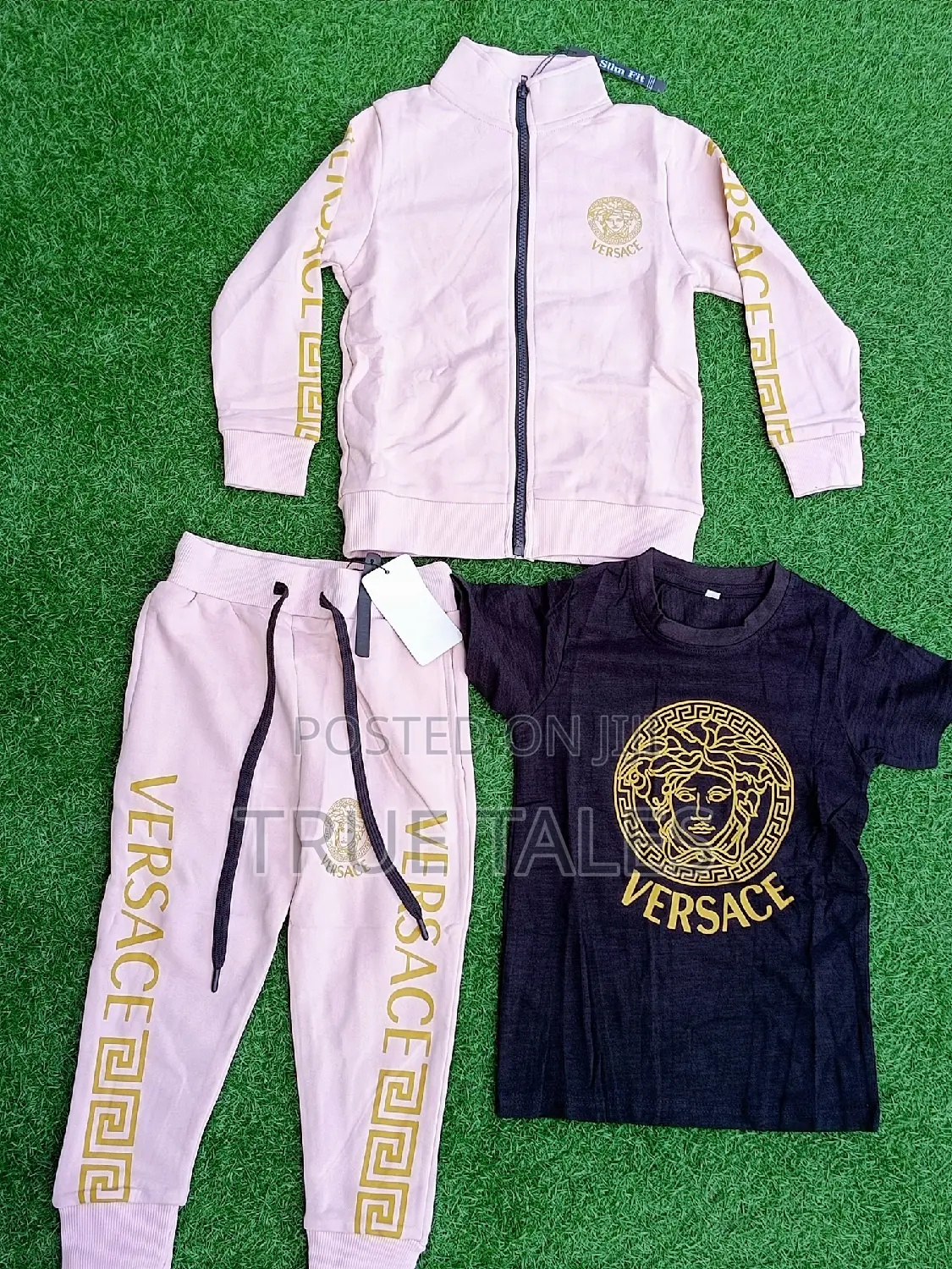 VERSACE Unisex 3 in 1 Tracksuit, Joggers Roundneck Top Set
