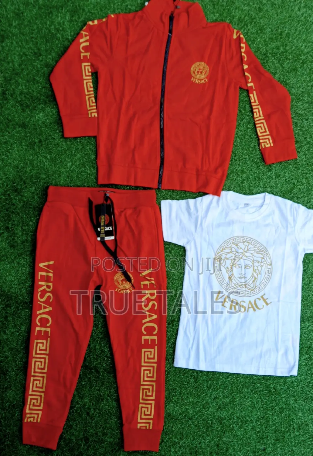 VERSACE Unisex 3 in 1 Tracksuit, Joggers Roundneck Top Set