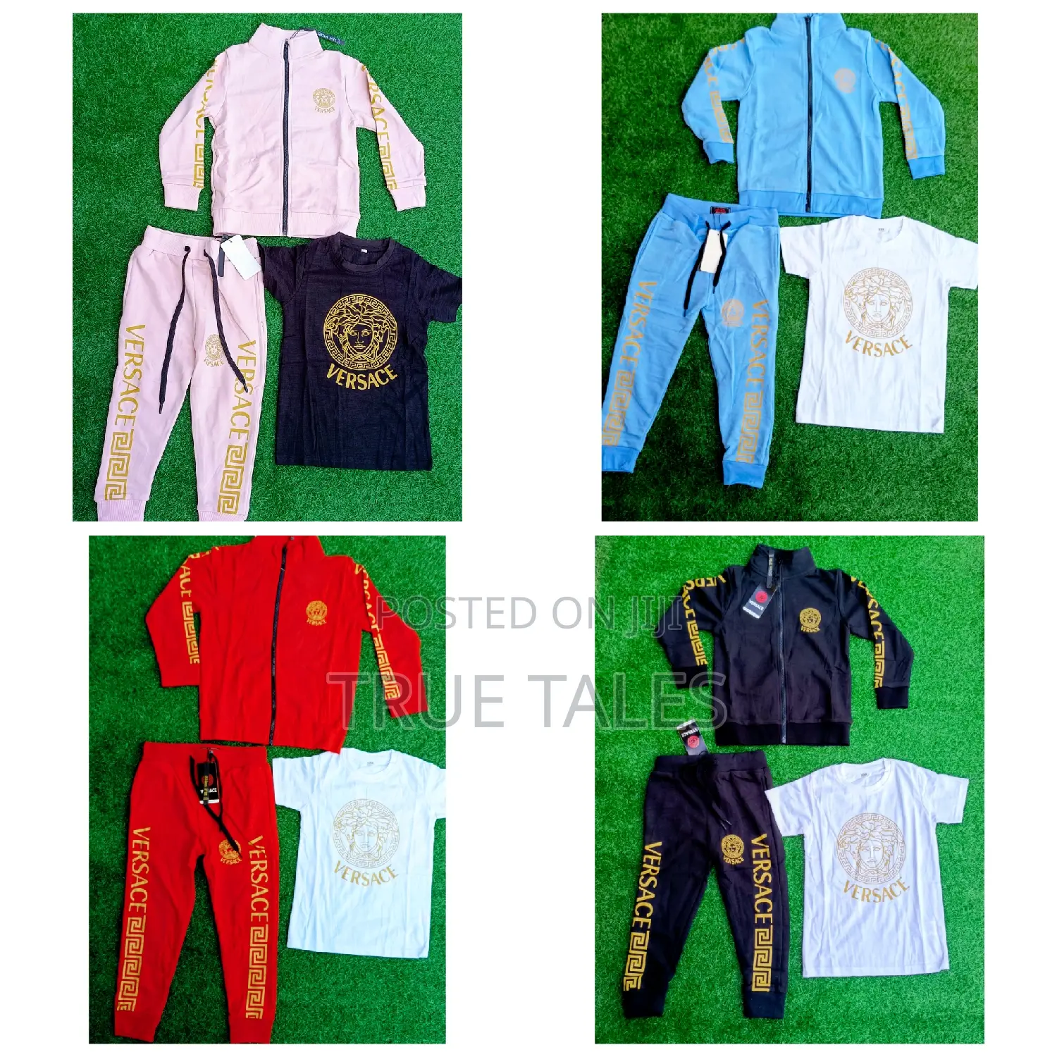 VERSACE Unisex 3 in 1 Tracksuit, Joggers Roundneck Top Set