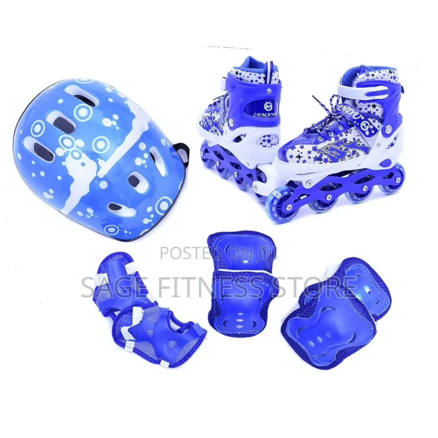 Kids Adjustable Inline Skates With Protective Pad and Helmet