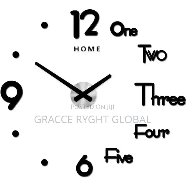 3d DIY Black Wall Clock