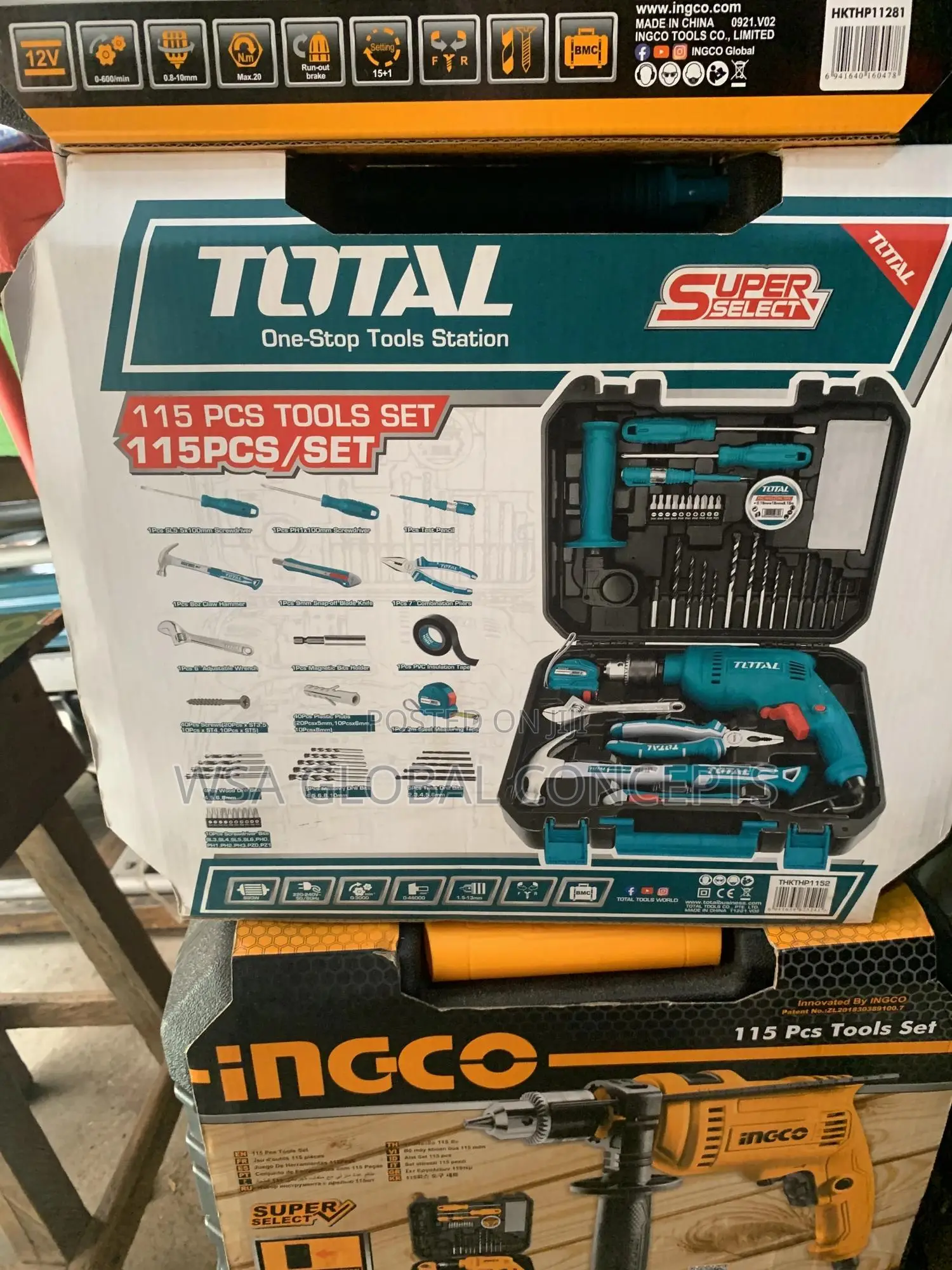 115 PCS Tools Set With Drilling Machine