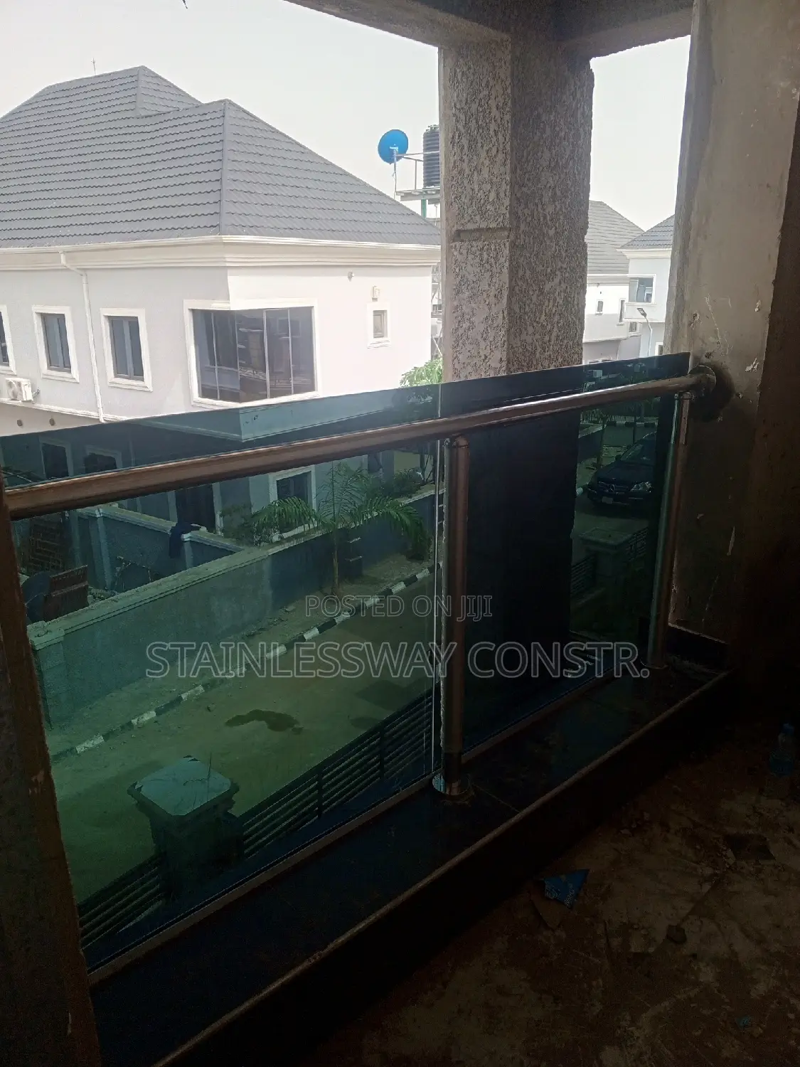 Dark Grey Glass Standard Railing
