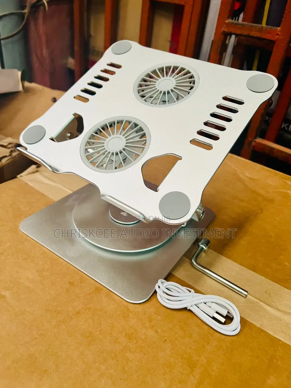 Foldable Dj Laptop Stand With Fan