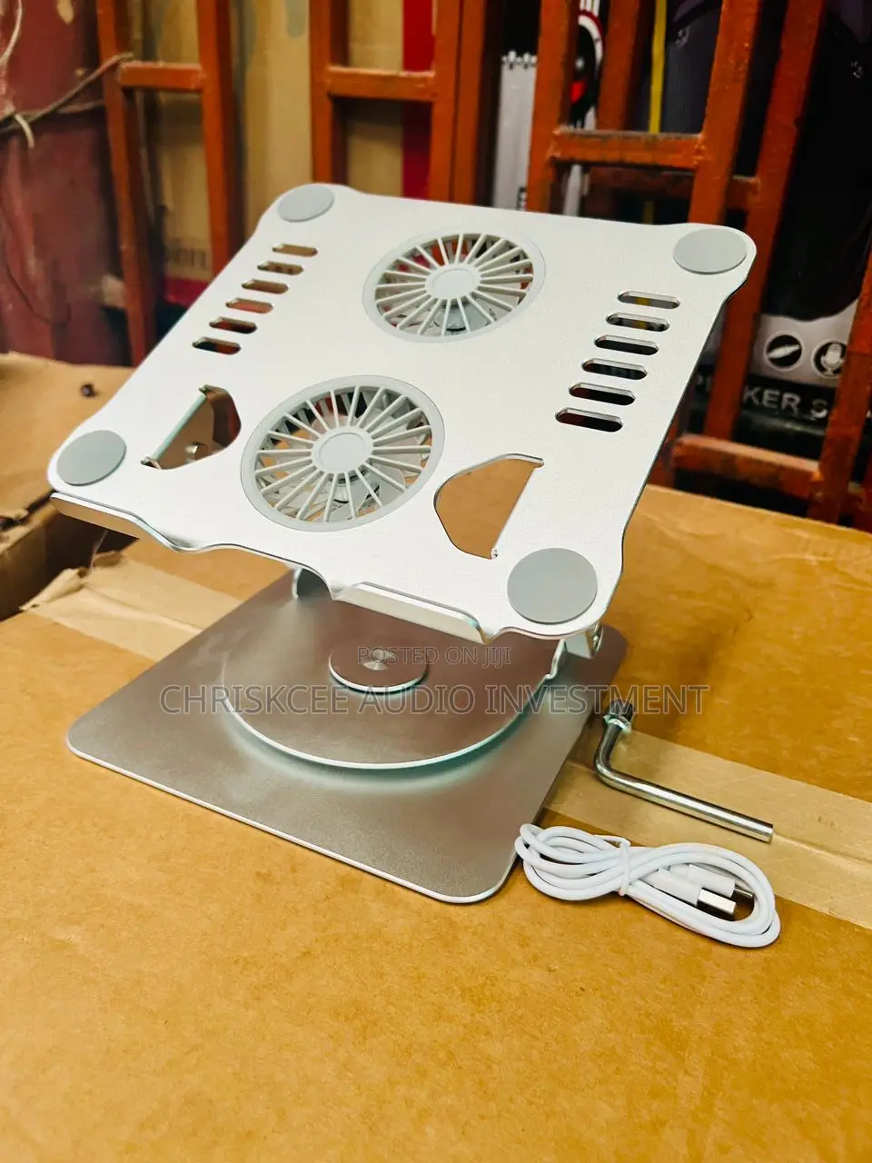 Foldable Dj Laptop Stand With Fan