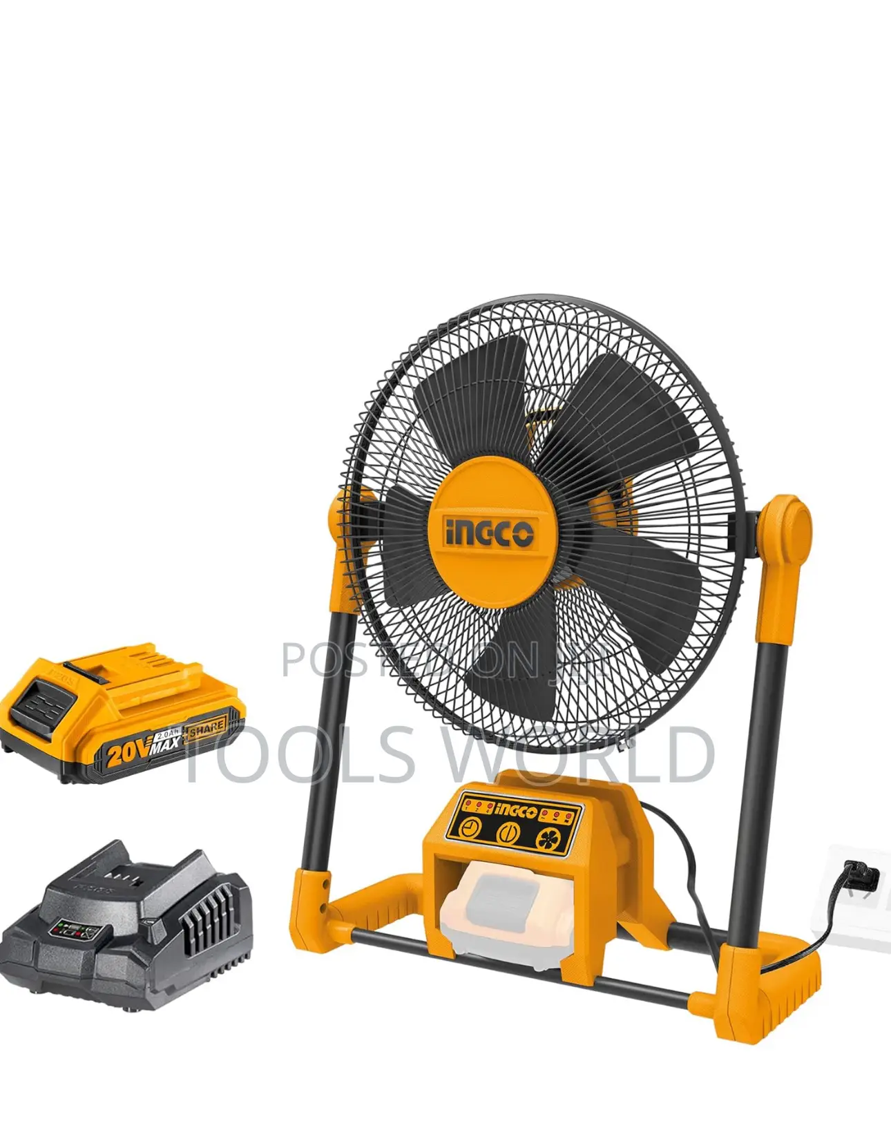 Cordless Portable Fan With Battery and Charger, Plug In