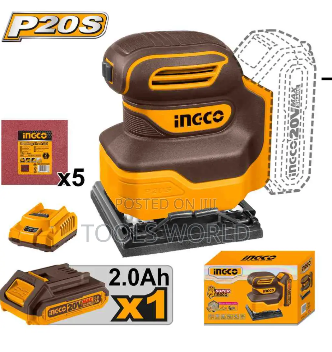 Ingco Cordless Sandpaper Polisher 20v Super Ingco