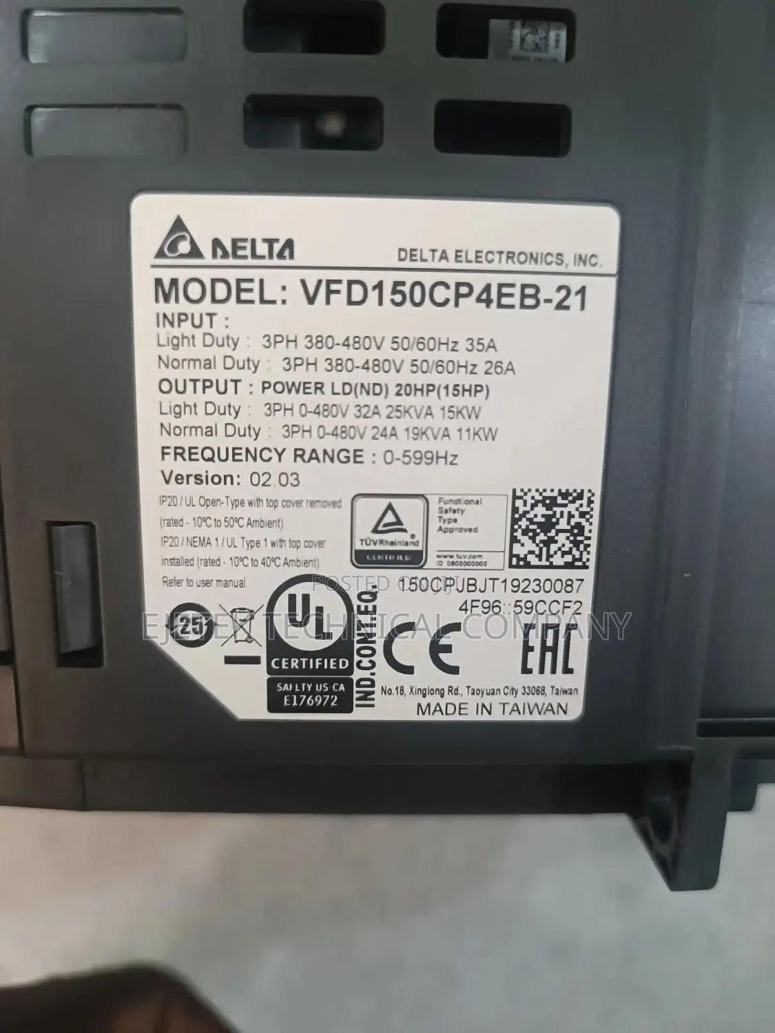 Delta 15kw/20hp Inverter Drive