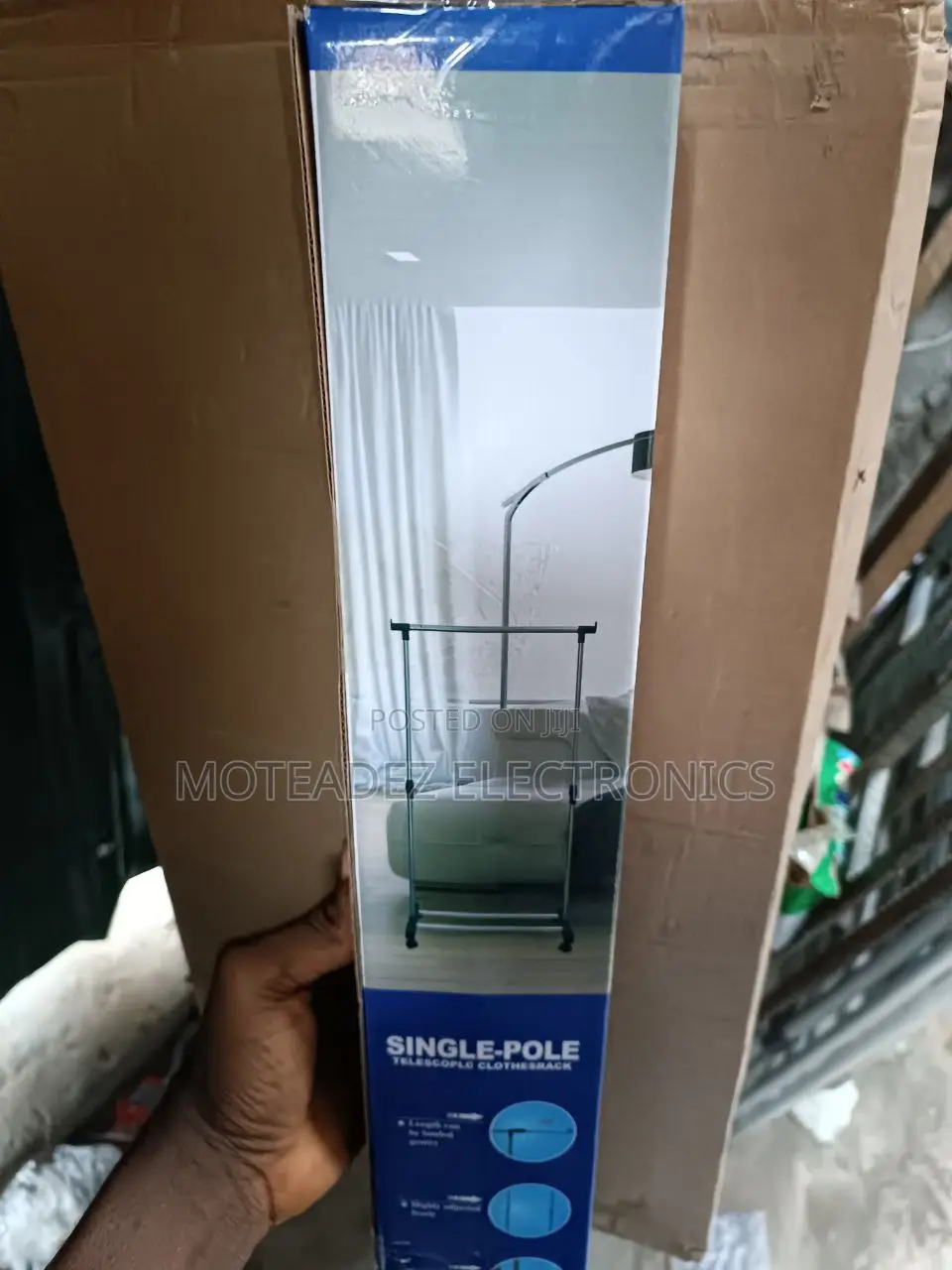 Single Pole Heavy Duty Chrome Steel Indoor/Outdoor Hanger