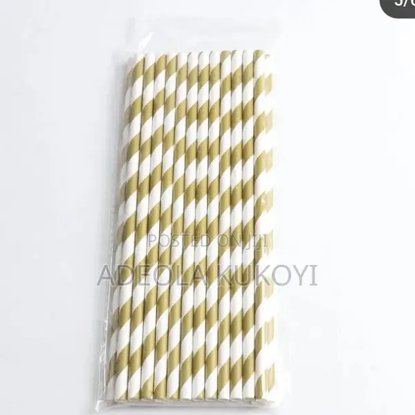 20 Packs of Coloured Paper Straws With White Strap