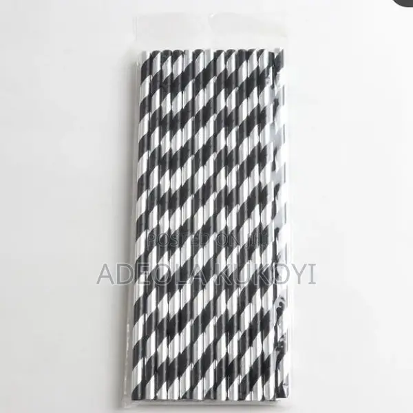 20 Packs of Coloured Paper Straws With White Strap