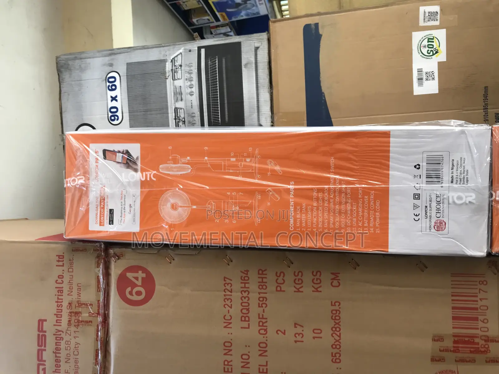 Lontor 18” Rechargeable Water Mist Fan