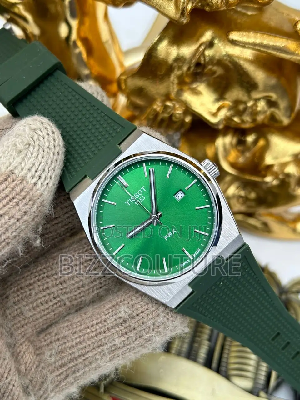 Original TISSOT GREEN Dail RUBBER STRAP Available in Store