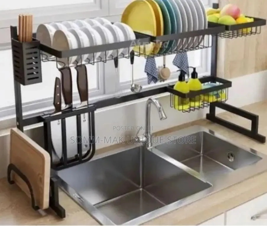 Over the Sink Stainless Steel Dish Drainer Rack - 65cm