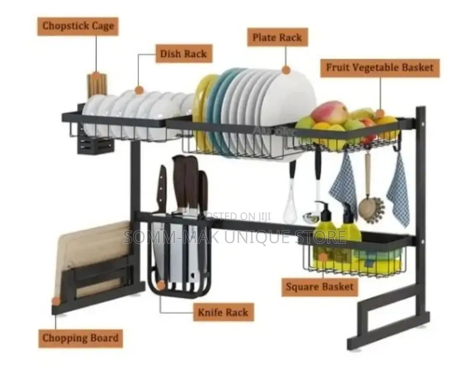 Over the Sink Stainless Steel Dish Drainer Rack - 65cm