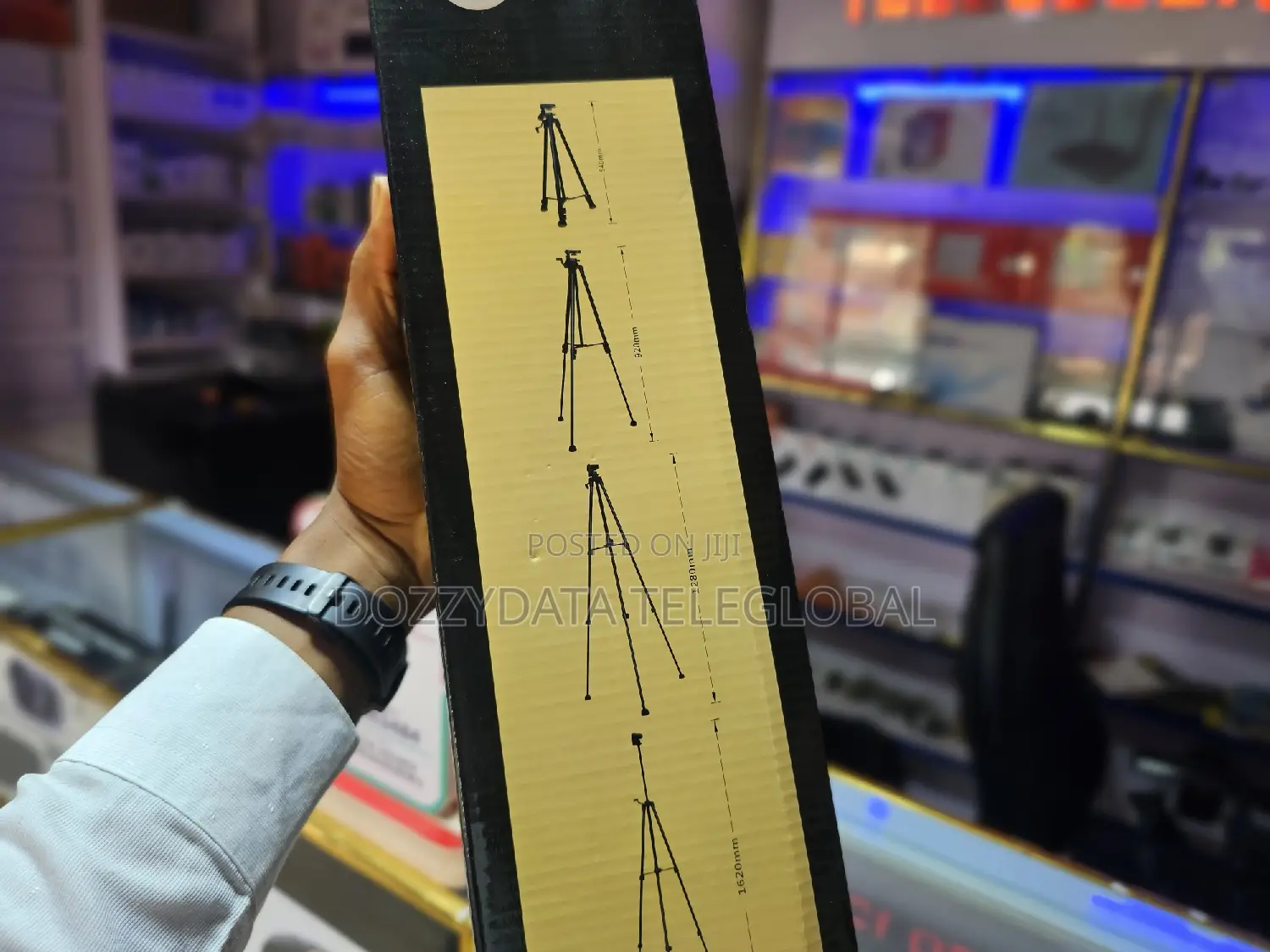 Tripod for Camera and Phone With Phone Holder Black.