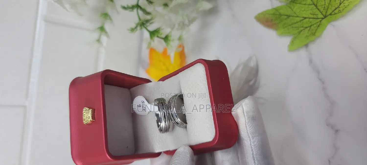 Thick Titanium Silver Couple Ring